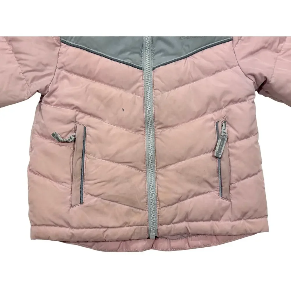 Eddie Bauer Toddler Girl 2T Sherpa Fleece Hooded Jacket Grey Pink